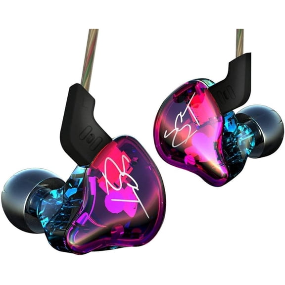 KZ ZST Colorful Hybrid Banlance Armature with Dynamic in-Ear Earphone 1BA 1DD HiFi Headset KZ in Ear Monitors Headphones Wired Earbuds IEM Earphones Gaming Earbuds (Colorful No MIC)