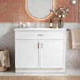 thumbnail image 1 of KZElegy 36" Bathroom Vanity with Ceramic Sink Top Freestanding Bathroom Cabinet Vanity Set Double Doors,White, 1 of 9