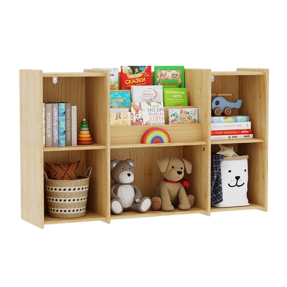 KZElegy Kids Bookshelf with 3-Tier Book Racks,5 cube Bookcase Book 2 -Tier Display Toy Storage Organizer