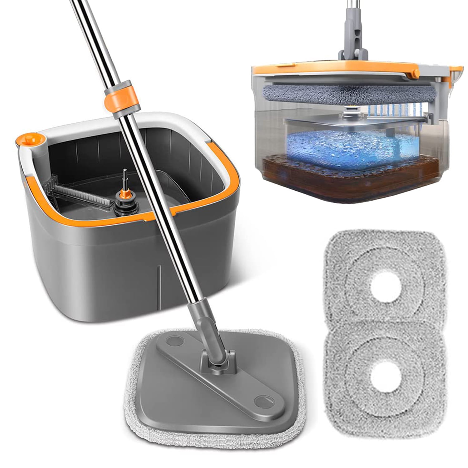 Floor Cleaning Microfiber Rotating Mop Water And Sewage Separation Mop With  Spin Bucket Household Cleaning Spin Mop - Mops - AliExpress