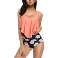 thumbnail image 1 of KZKR Swimsuits for Women Two Piece Bathing Suits Ruffled Flounce Top with High Waisted Bottom Bikini Set, 1 of 4