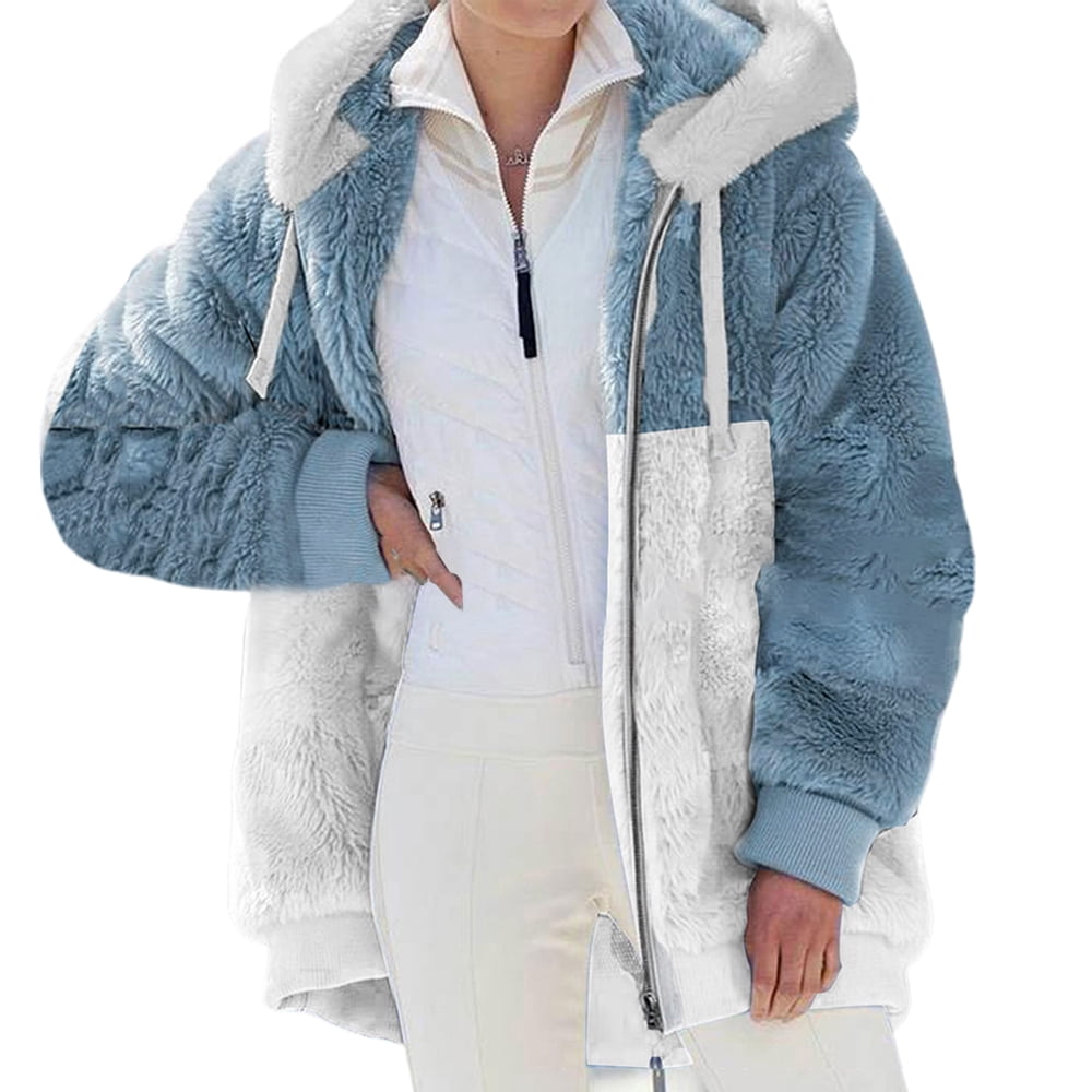 Plush Warm Hooded Coat