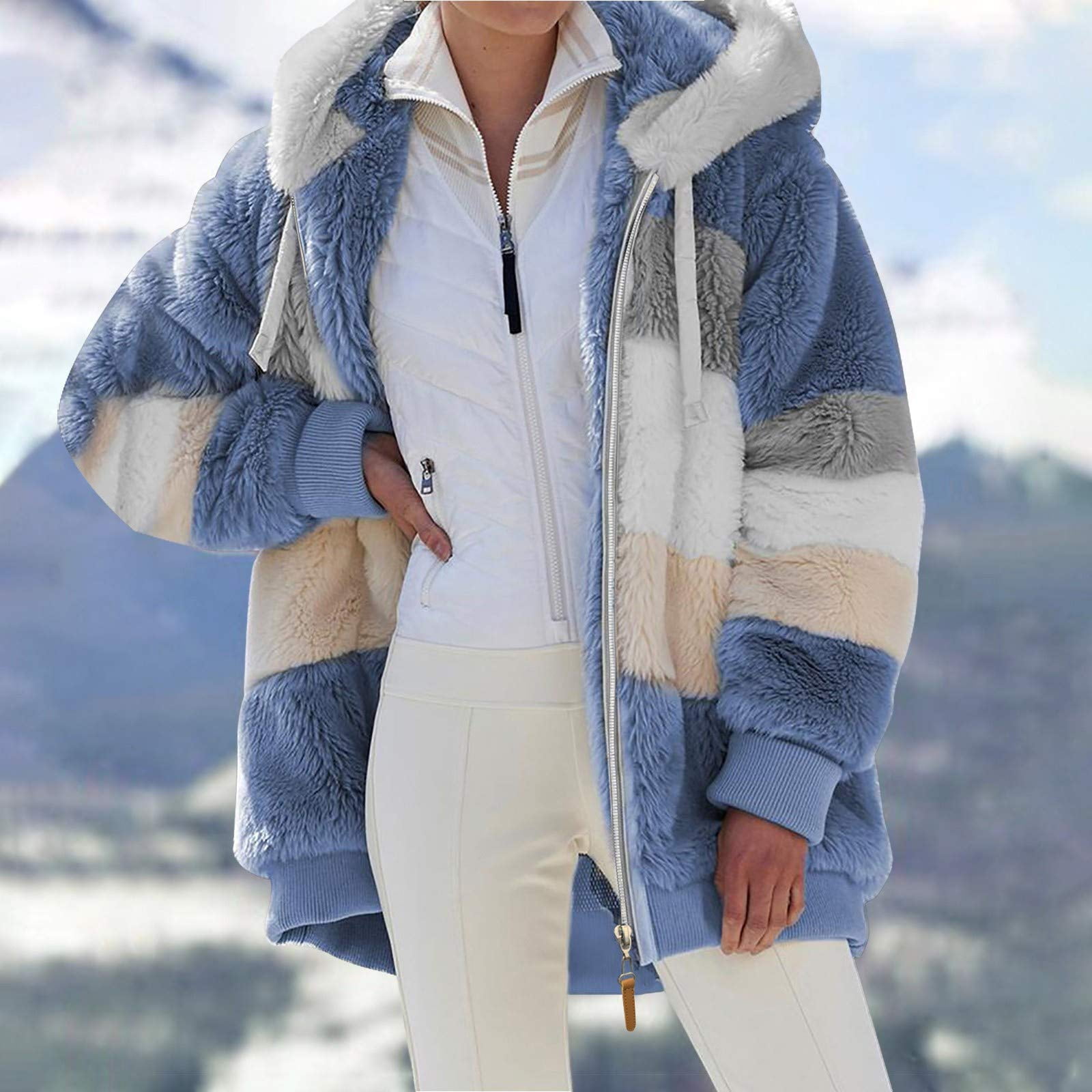 Long plush hotsell coat