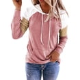 thumbnail image 1 of KZKR Women Color Block Hoodie Long Sleeve Casual Sweatshirt Drawstring Hooded Sweatshirts with Pocket, 1 of 3