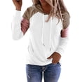 thumbnail image 1 of KZKR Women Color Block Hoodie Long Sleeve Casual Sweatshirt Drawstring Hooded Sweatshirts with Pocket, 1 of 3
