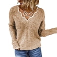 thumbnail image 1 of KZKR Women Knitted Sweaters V Neck Pullover Tops Lady Solid Casual Jumper Autumn Winter Female Long Sleeve Sweaters, 1 of 3