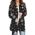 thumbnail image 1 of KZKR Women's Christmas Cardigan Snowflake Long Sleeve Open Front Knit Sweater Overwear Coat Plus Size Sweatshirt（S-3XL）, 1 of 3