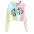 thumbnail image 1 of KZKR Women's Hoodies Tops Tie Dye Printed Sweatshirt Long Sleeve Pullover Causal Loose Drawstring Hooded, 1 of 2