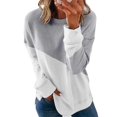 thumbnail image 1 of KZKR Women's Plus Size Fall Winter Crewneck Long Sleeve Pullover Simple Striped Tie Dye Thin Pullover Sweatshirts Tops Shirts, 1 of 5