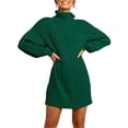 thumbnail image 1 of KZKR Women's Sweater Dress High Neck Knitted Pullover Dress Loose Casual Style, 1 of 3