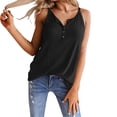 thumbnail image 1 of KZKR Womens Spaghetti Strap Workout Tank Tops V Neck Loose Fit Button Down Sleeveless Henley Shirts, 1 of 5