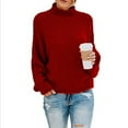 thumbnail image 1 of KZKR Womens Turtleneck Oversized Sweaters Batwing Long Sleeve Pullover Loose Chunky Knit Jumper, 1 of 4