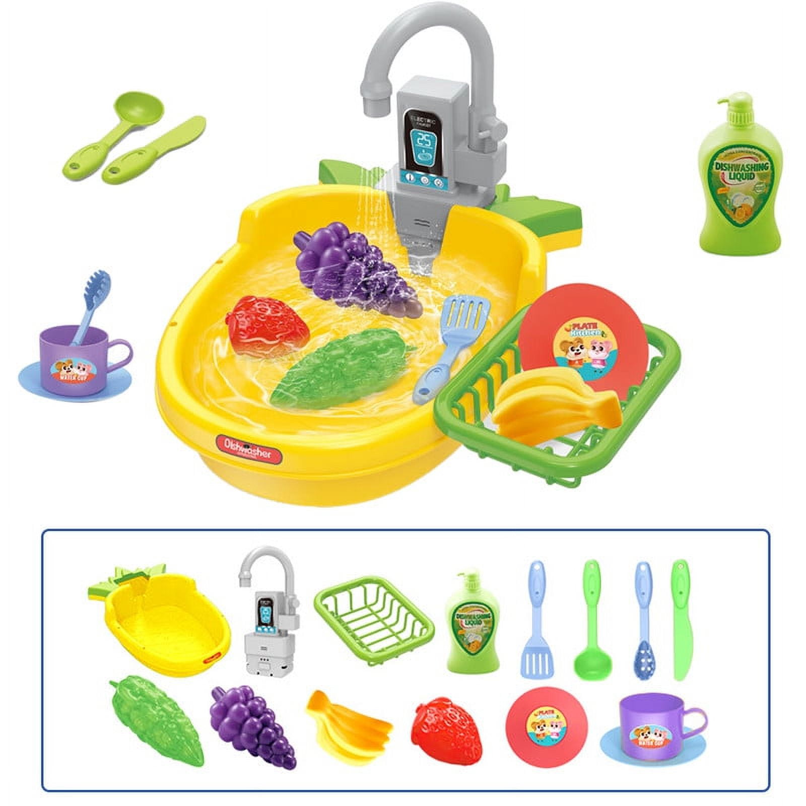 KZLO Faucet Rotates The Water Function Kids Kitchen Sink Toys Electric