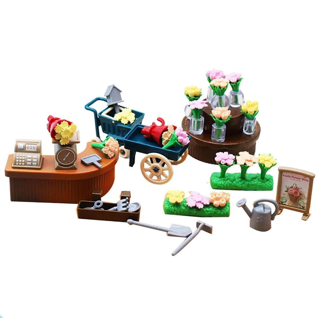 KZLO Miniature Doll House Accessories, Flower Shop, Furniture