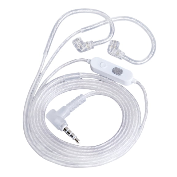 KZM2 Two Microphones Silver Plateds Cable Headphone Cord 3.5mm Upgrades Cable with Builts In EQ Switches for Customizable
