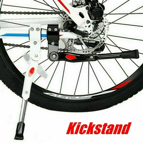 KZNANZN Aluminum Alloy MTB Road Bike Adjustable Side Kickstand Mountain White Bicycle Stand for 13" to 15"