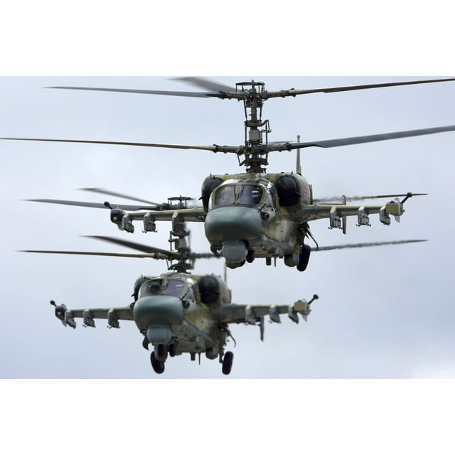 Ka-52 Alligator attack helicopters of Russian Air Force. Poster Print by Artem Alexandrovich/Stocktrek Images (17 x 11)