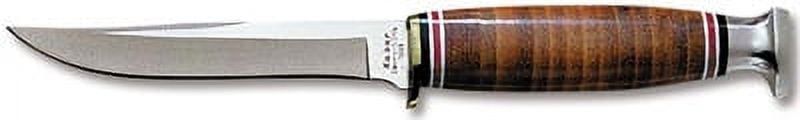 Ka-Bar Stacked Leather Handled Hunter Knife
