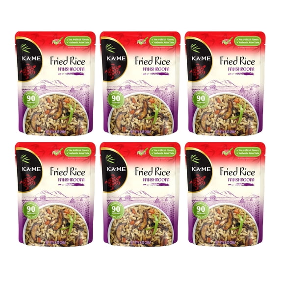Ka-Me Mushroom Fried Rice - Heat & Serve, No Artifical Flavors (Pack of 6)
