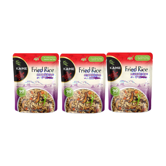 Ka-Me Mushroom Fried Rice, Ready To Eat in Less Than 2 Minutes, 3-Pack 8.8 oz. Bags