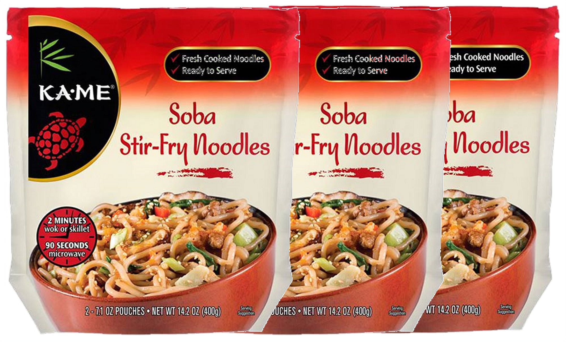 Ka-Me Hokkien Stir Fry Fresh Cooked Noodles, 3-Pack 14.2 oz