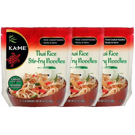 Ka-Me Thai Ribbon Stir Fry Fresh Cooked Noodles, 3-Pack 14.2 oz. Bags
