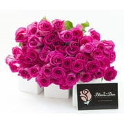 KaBloom : 50 Hot Pink Roses - Farm Direct Wholesale Fresh Flowers