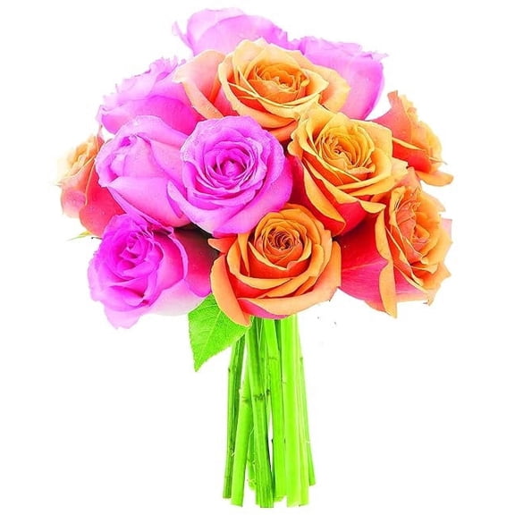 KaBloom : 6 Orange Roses, 6 Pink Roses,, Next-Day Delivery, Gift for Every Occasion.