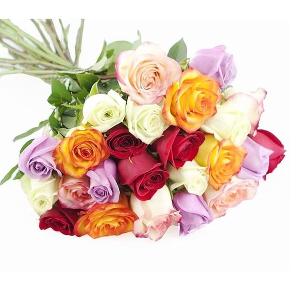 KaBloom : 8 Orange, 8 Pink, 8 Rainbow Roses, Next-Day Delivery, Gift for Every Occasion.