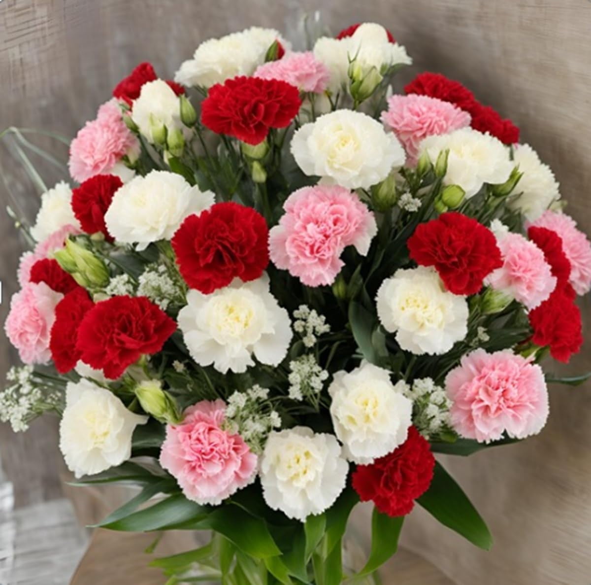 KaBloom :Bouquet of 24 Assorted Carnation with vase Next-Day Delivery, Gift for Every Occasion.