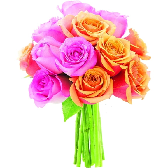 KaBloom : Bouquet of 6 Pink Roses, 6 Orange Roses Next-Day Delivery, Gift for Every Occasion.
