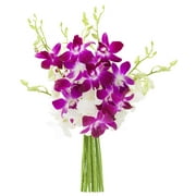 KaBloom 10 White, Purple Orchids, Next-Day Delivery