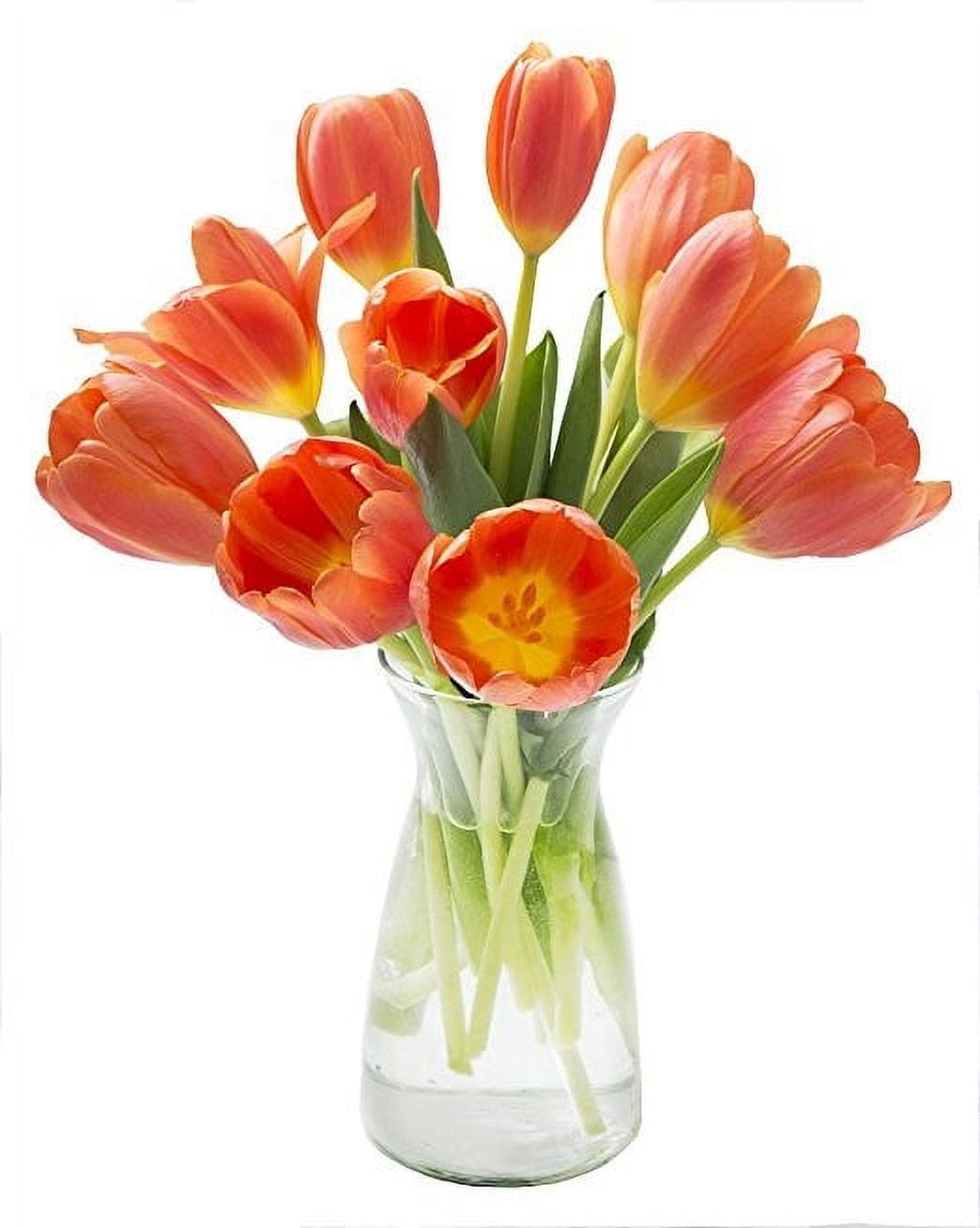 KaBloom : Bouquet of Fresh Orange Tulips with Vase, Next-Day Delivery, Gift for all occasions
