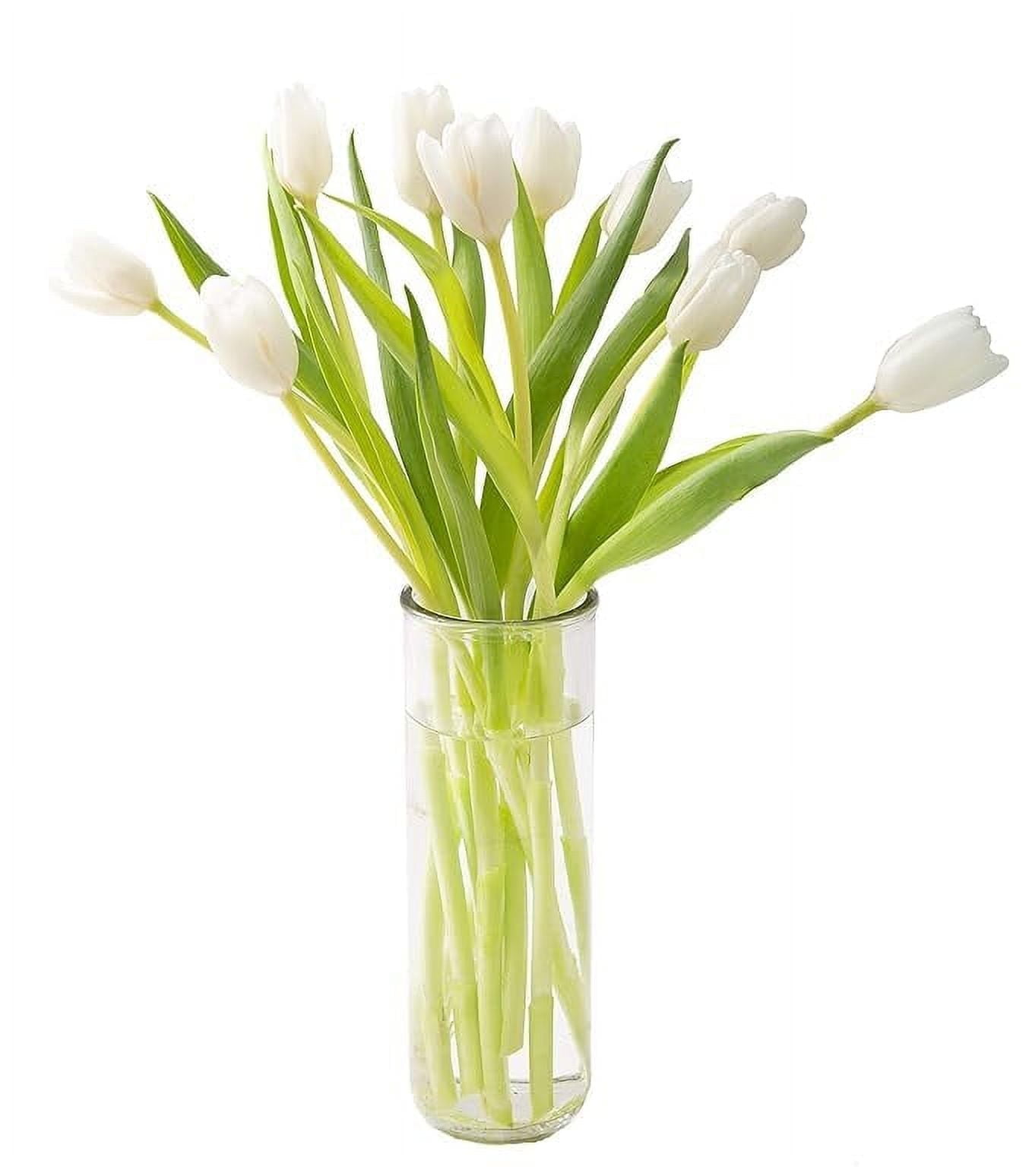 KaBloom : Bouquet of Fresh White Tulips with Vase, Next-Day Delivery, Gift for all occasions
