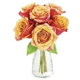 KaBloom Fall CollectionBouquet of 6 Orange Roses in vase,NextDay Delivery, Gift of Fresh
