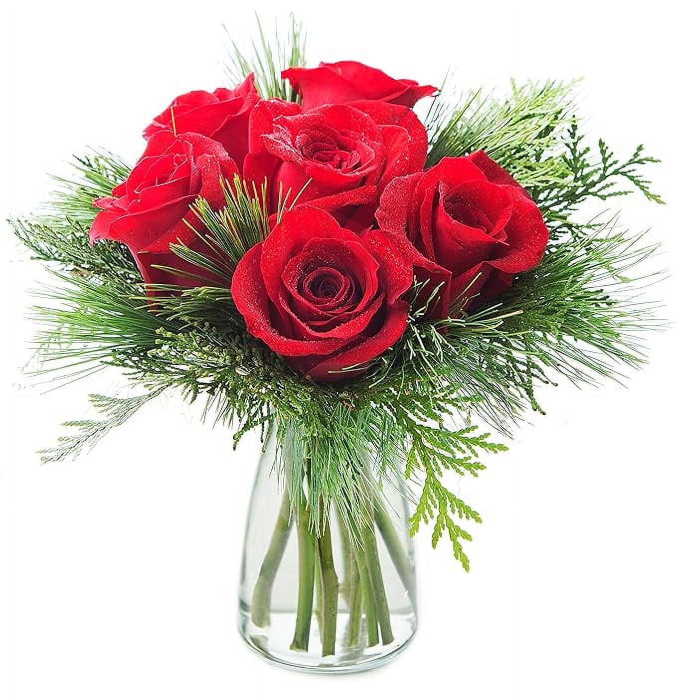 KaBloom: Fall Collection- Bouquet of Red Roses with Vase,Next-Day Delivery, Gift of Fresh Flowers for Every Occasion.