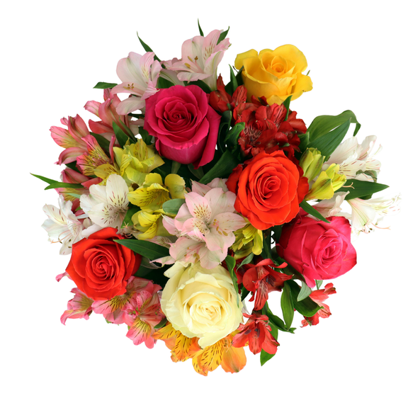KaBloom-Rose Alstro - 6 Roses + 10 Alstromeria-Gift for Every Occasion.