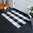 KaHouen Buffalo Plaid Rug 24"x36" Indoor/Outdoor Black and White