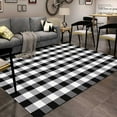 thumbnail image 1 of KaHouen Buffalo Plaid Rug, Buffalo Check  Area Rug 67"x90", Cotton Hand-Woven Washable Indoor Outdoor Area Rug Farmhouse、Dining Room、Bedroom、Living Room Rug (5.5X7.5 ft Black White  Area Rug), 1 of 9