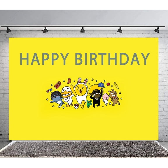 KaKao and Friends Backdrop Banner Party Supplies Poster Movie Theme Background for Photography Birthday Decorations