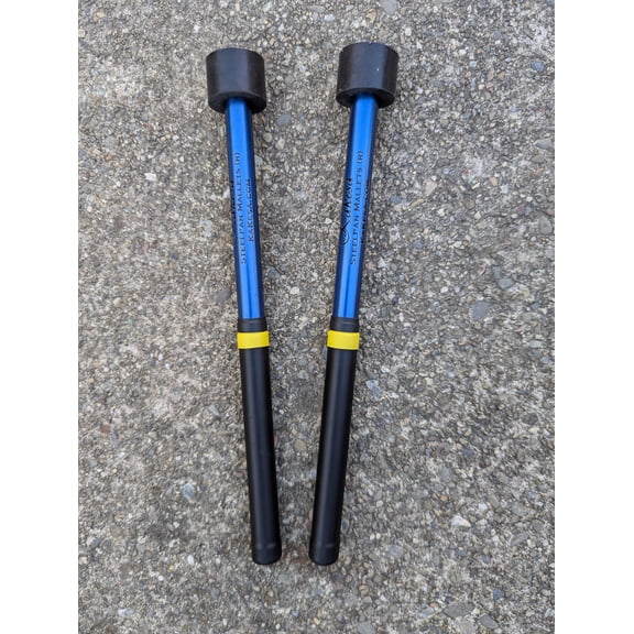 KaKesa Steelpan Mallets, Guitar/Cello Steel Drum Sticks, Anodized Aluminum Blue