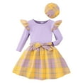 thumbnail image 1 of KaLI_Store Girls Christmas Dress Toddler Baby Girl Fall Winter Long Sleeve Princess Dress Party With Hat Outfits Clothes Purple,6-7 t, 1 of 7
