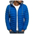 thumbnail image 1 of KaLI_Store Men Puffer Jacket Cotton Lightweight Puffer Jacket Winter Coats With Hood Blue,2XL, 1 of 4