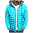 thumbnail image 1 of KaLI_Store Men Puffer Jacket Cotton Lightweight Puffer Jacket Winter Coats With Hood Mint Green,XL, 1 of 4