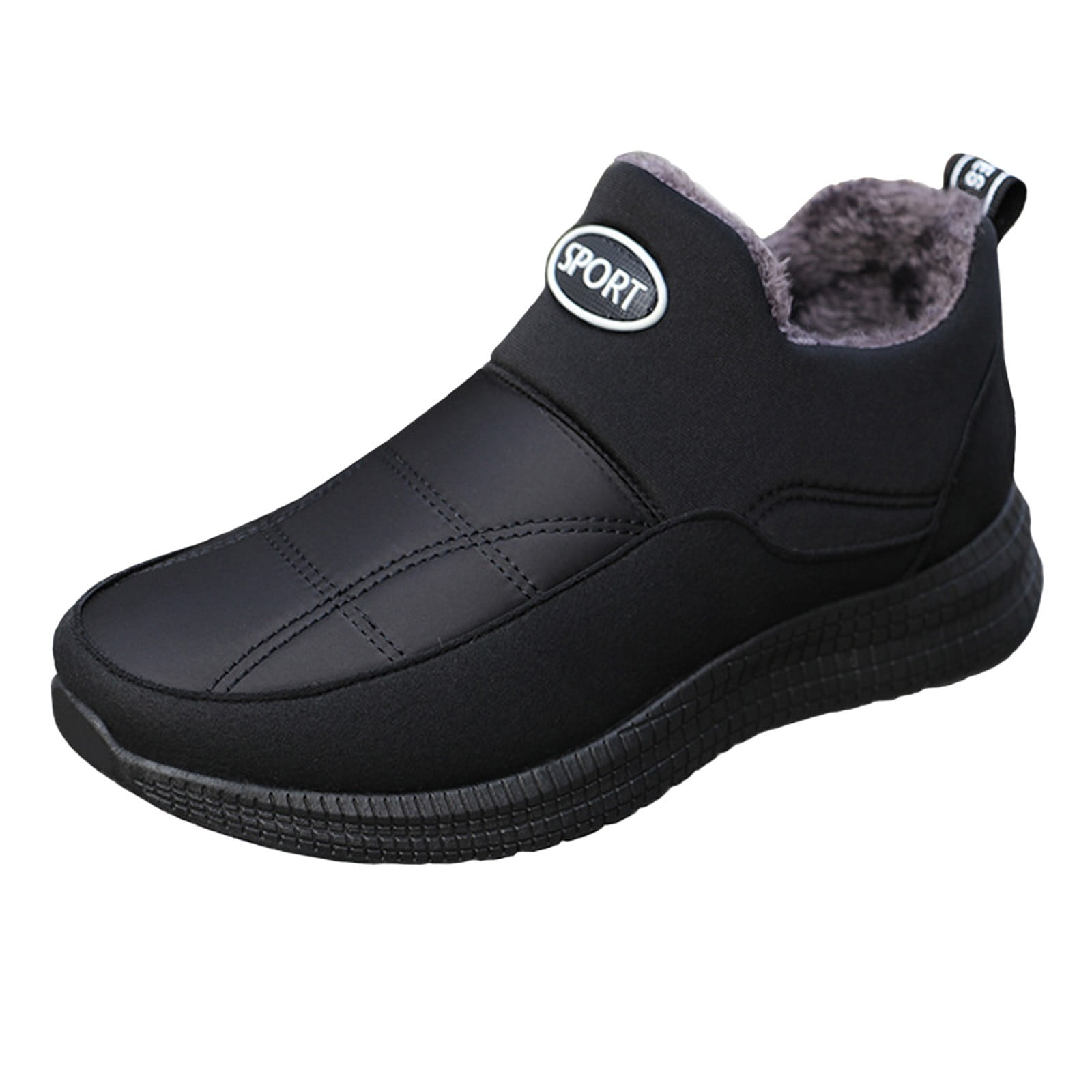KaLI_Store Men's Winter Waterproof Snow Boots Non-Slip Walking Outdoor Boots Black,10