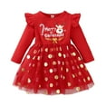 thumbnail image 1 of KaLI_Store Toddler Princess Dress Long Sleeve Fall Christmas Party Dress Red,Size 4-5 T, 1 of 7