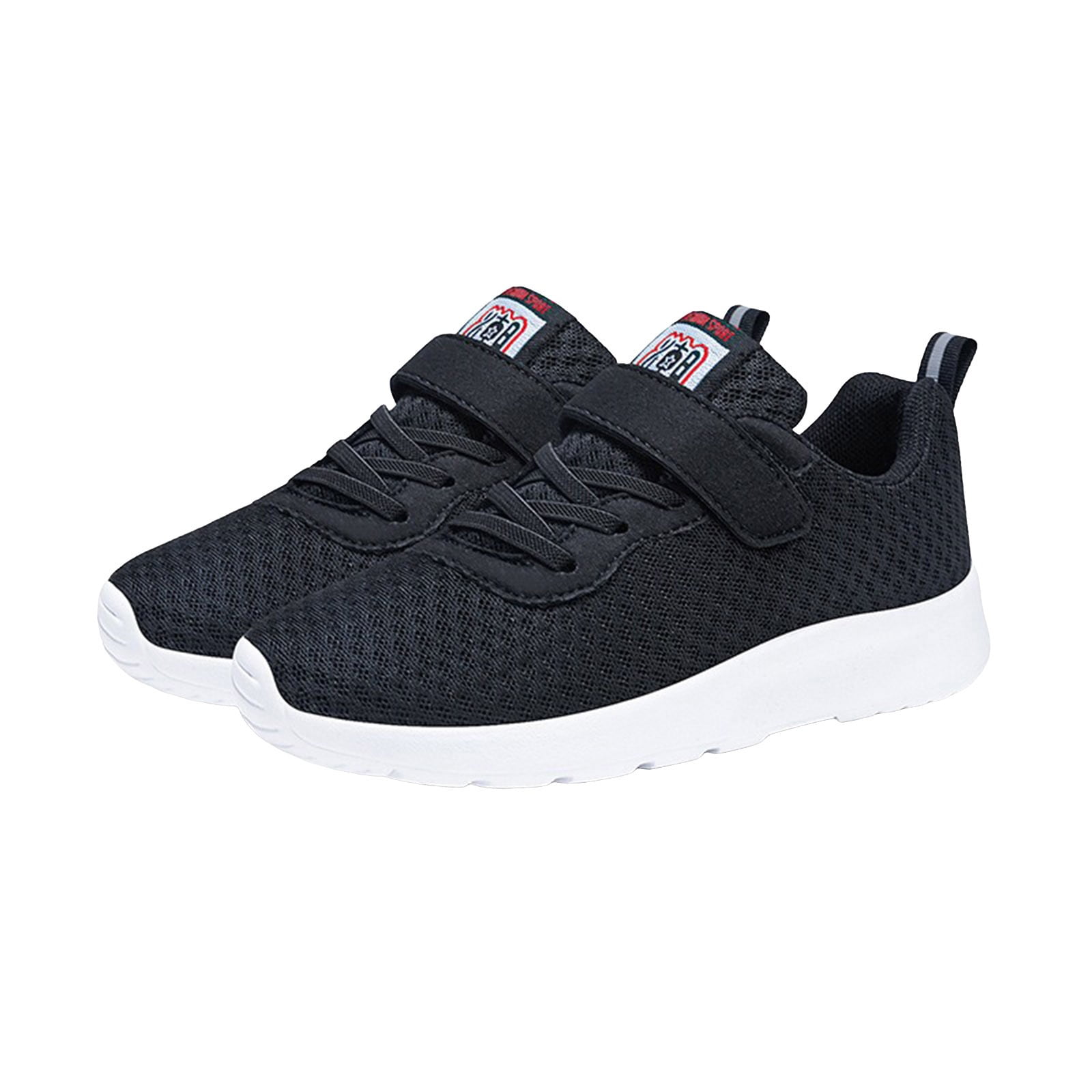 KaLI_Store Toddler Sneakers Kids Boys Tennis Shoes for Running Athletic Walking Gym Sports Lightweight Breathable Black(Size,6 Big Kids)