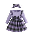 thumbnail image 1 of KaLI_Store Vintage Princess Toddler Baby Girls Christmas Dress Long Sleeve Ruffle Tutu Dress Wedding Birthday Party Fall Winter Clothes Purple,9-12 Months, 1 of 5