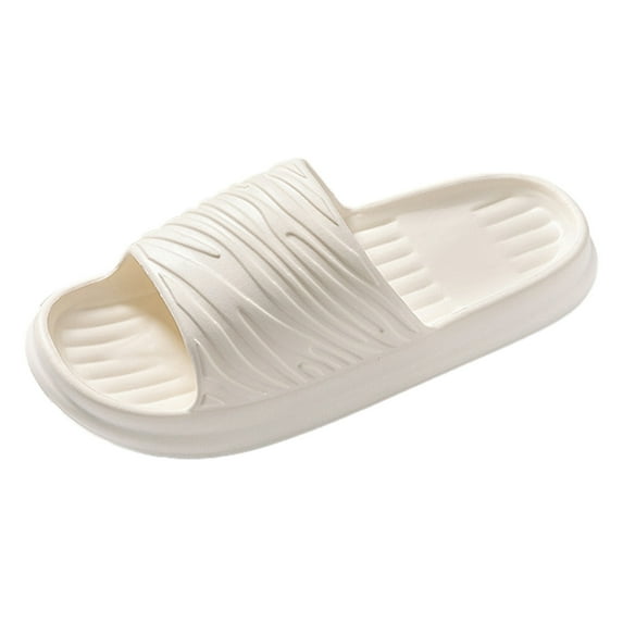 KaLI_Store Women Shoes for Women Cloud Slides Shower Slippers Bathroom Comfy Cushioned Thick Sole Slippers White,6.5