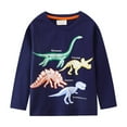 thumbnail image 1 of KaLI_store Baby Boy Clothes Boy's Letter Print Hooded T Shirt Casual Long Sleeve Tee Tops Dark Blue,4-5 Years, 1 of 5